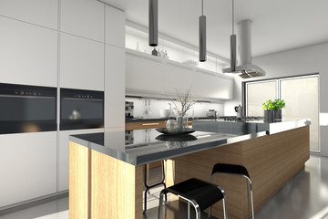 Küchenzeile mit Küchenblock