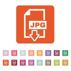 The JPG icon. File format symbol. Flat