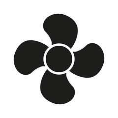 The fan icon. fan, ventilator, blower, propeller symbol. Flat