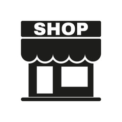 The shop icon. Store symbol. Flat