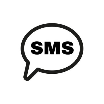 The sms icon. Text message symbol. Flat
