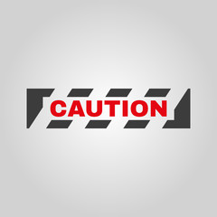 The caution icon. Danger and hazard, attention symbol. Flat