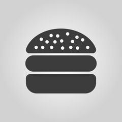The hamburger icon. Sandwich and fast food symbol. Flat