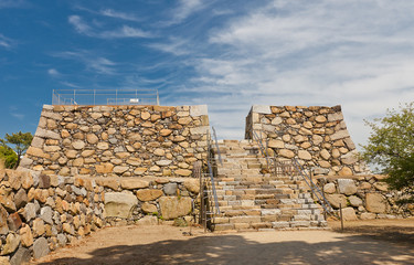 Foundation of the main keep of Takamatsu castle, Japan