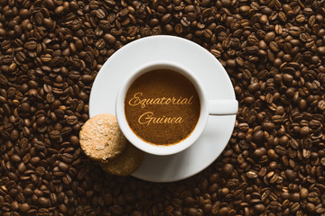 Still life - coffee wtih text Equatorial Guinea