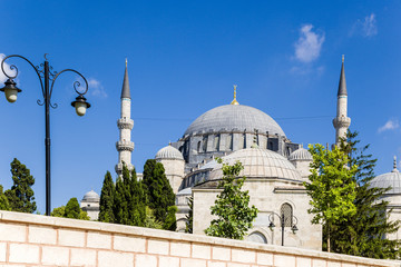Fototapeta na wymiar Istanbul, Turkey. Suleymaniye Mosque and mausoleum of royalty