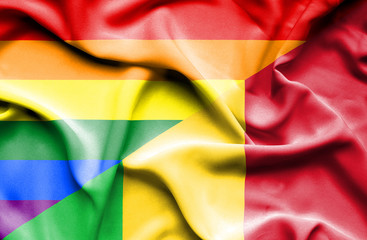 Waving flag of Mali and Pride