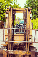 Yellow old folk lift truck - Instagram filter