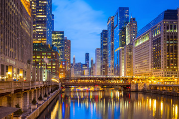 Chicago downtown and Chicago River