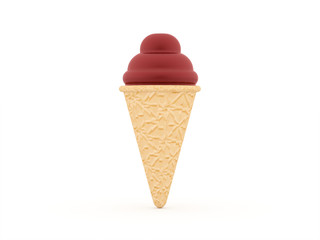Ice cream red isolated on white