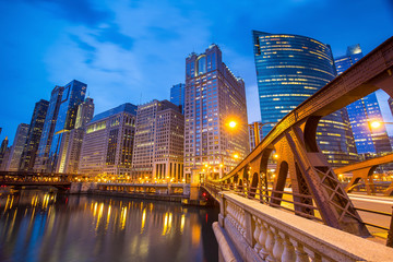 Chicago downtown and Chicago River