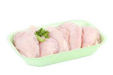 Raw  chicken breast fillet in package