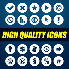 Round Web Icon Set. Classic Icons.