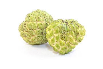 Thailand fruit custard apple on white background