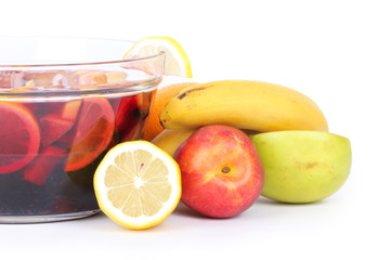 Sangria in glass bowl