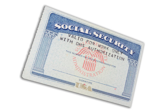 Social security card blanked out