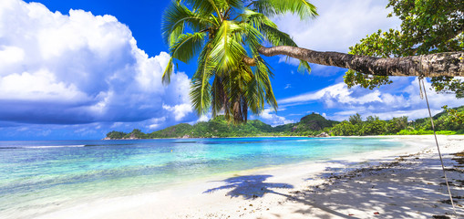 Tropical paradise on Seychelles island. beaches of Mahe