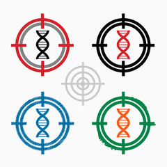 DNA icon on target icons background