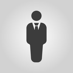 The business man icon. Avatar and user, men, gentleman symbol. Flat