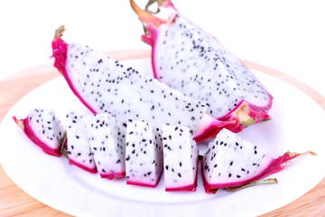 Dragon fruit on plate