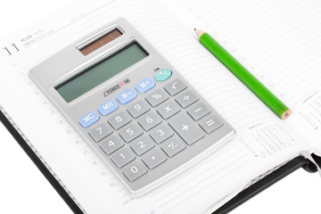 Calculator on notebook