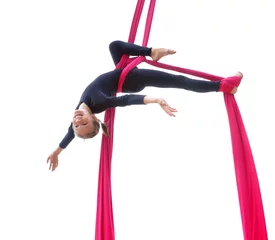 Gardinen cheerful child training on aerial silks © Cherry-Merry
