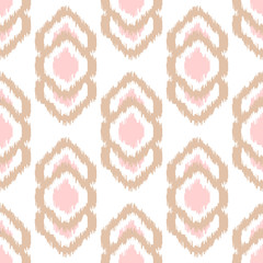 Ikat vector seamless pattern. Abstract geometric background for fabric, print or wrapping paper.