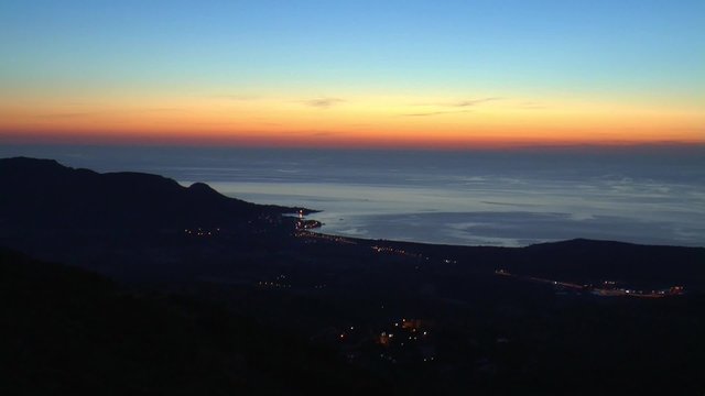 Sonnenuntergang an der K&uuml;ste von Korsika