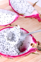 Dragon fruit with spoon
