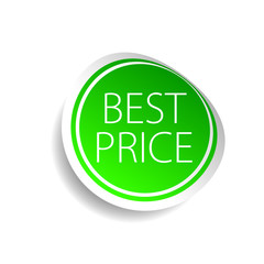 sticker of best price green vector