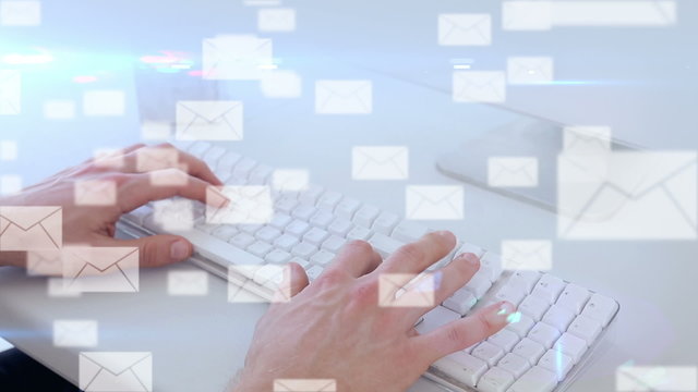 An E-mail interface over hands typing 