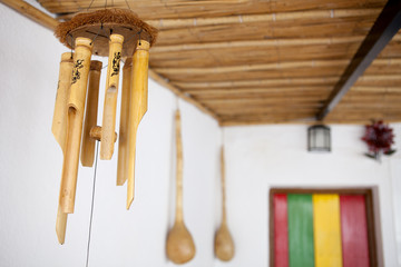 Hanging bamboo wind chimes