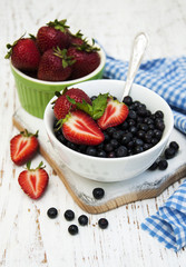 Bowls with fresh berries