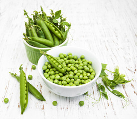 Bowl with fresh peas