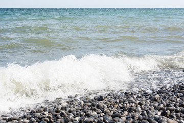 Baltic sea on a coast with pebble stones