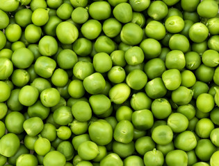 Fresh green peas macro texture background