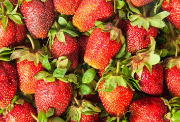 Background of fresh juicy ripe strawberries