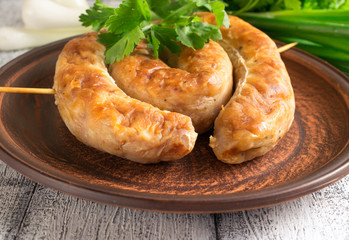 Sausage, parsley and onions