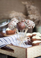 Homemade chocolate cake pops