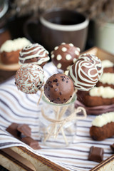 Homemade chocolate cake pops