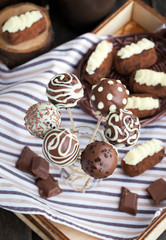 Homemade chocolate cake pops