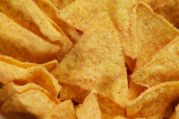 tortilla nachos background shot from above