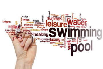 Swimming pool word cloud concept