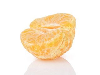 fresh ripe tangerine isolated on white