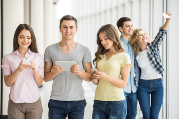 Students with gadgets