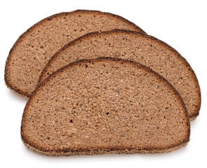 Slice of fresh rye bread isolated on white background cutout