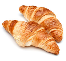 Croissant or  crescent roll isolated on white background cutout