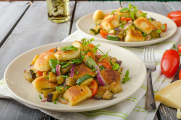Homemade gnocchi with Mediterranean vegetables