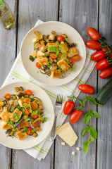 Homemade gnocchi with Mediterranean vegetables