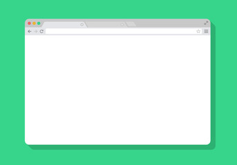 web Simple Browser window white, green background, flat - obrazy, fototapety, plakaty